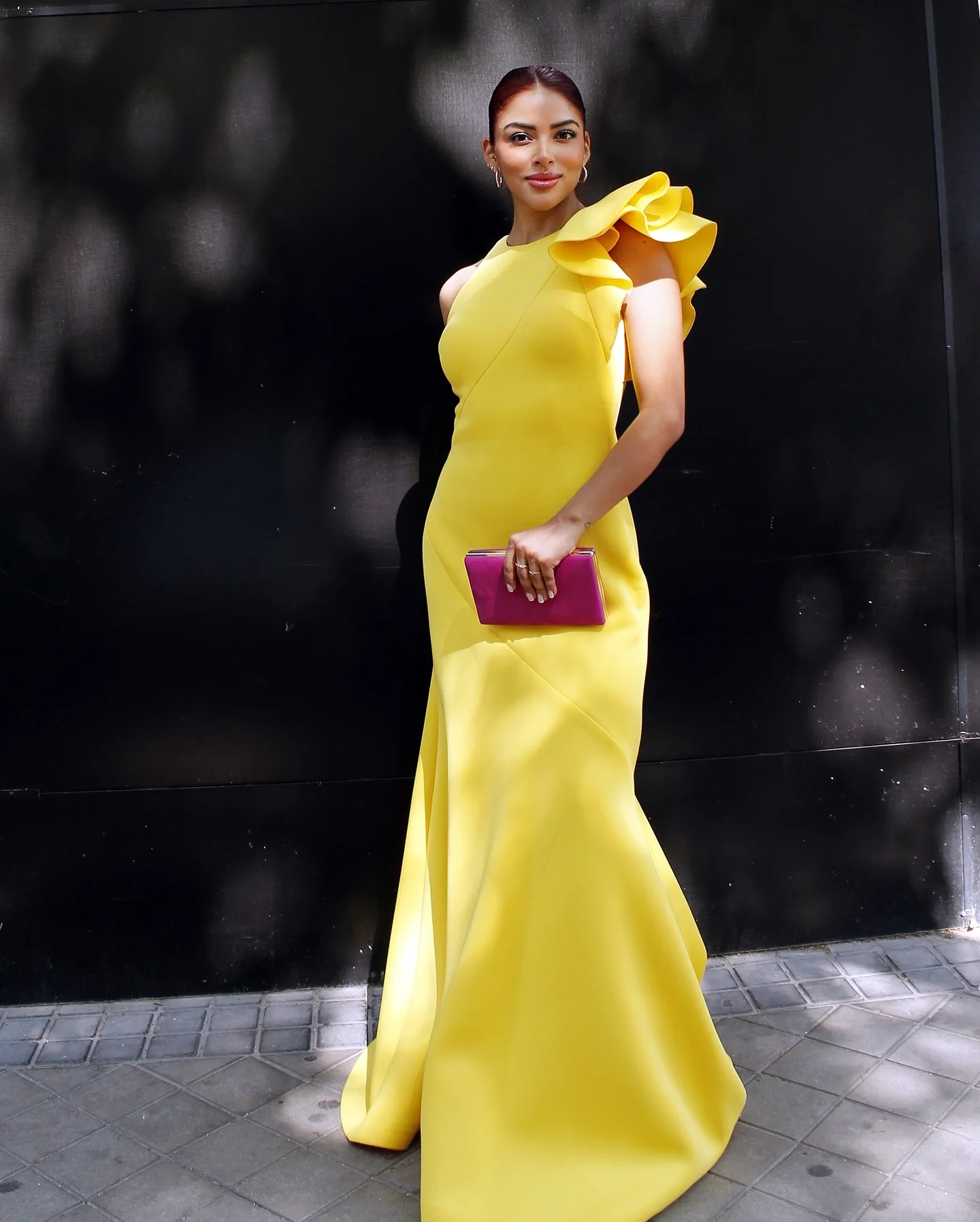 

Customized Sexy Jersey Mermaid One Shoulder Ruffles Evening Dresses High Quality Sleeveless Prom Dress Custom Size Party Dress