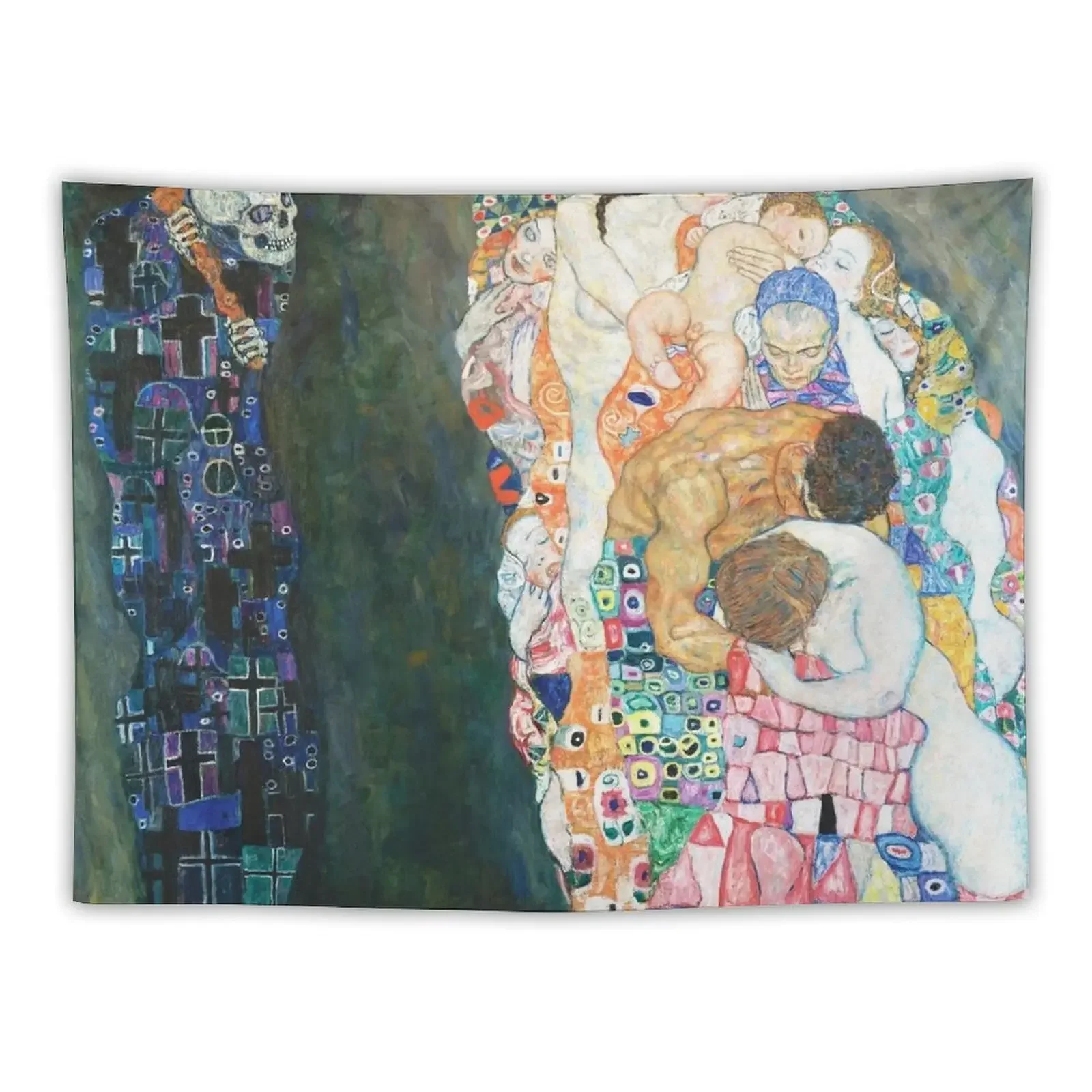 

HD. Death and Life, by Gustav Klimt . HIGH DEFINITION Tapestry Room Decorations Aesthetics Wallpaper Tapestry