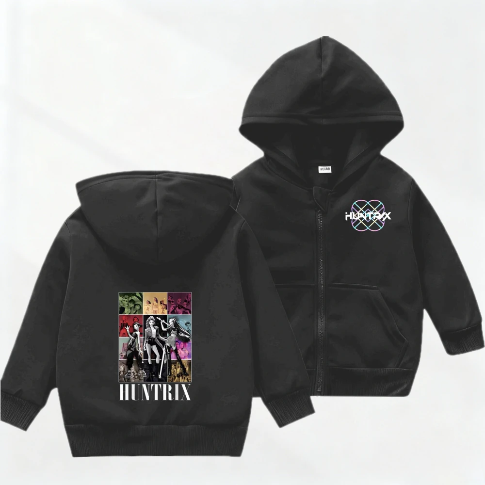 Piccolo Capretto Huntrix Inverno Abbigliamento Con Cappuccio Ragazzi Ragazze Cotone KPOP Hunter Costume Foderato In Pile Cappotto di Cotone Cappello Per Bambini Tuta Sportiva