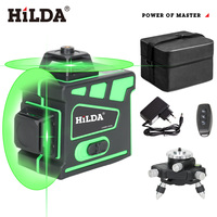 HILDA 3D New Style 12 Lines  Laser Level Self-Leveling 360 Horizontal And Vertical Cross Super Powerful Green Laser Beam Line