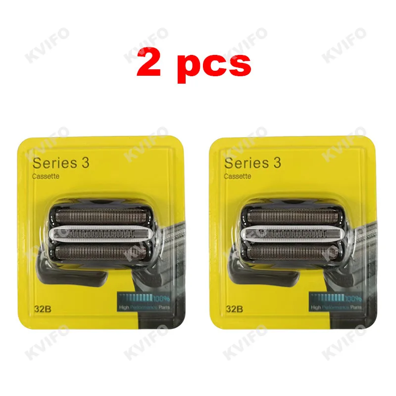 KVIFO 32B 32S Rasierklinge Folienschneiderkopf Ersatzklinge für Braun Elektrorasierer Serie 3 3000s 3010s 3040s 3050cc 3070cc