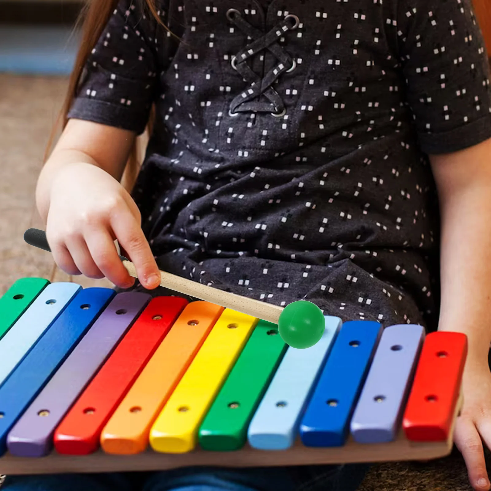 

1Pairs Wood Handle Drum Mallets Marimba Tongue Drum Percussion Instrument Sticks Lightweight Practice Musical Mallets