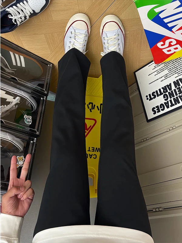 

Bla Straight Leg Men's Jeans Cleanfit Slim Fit American Vibe Bootcut Trousers mid Waist Zipper Closure Vintage Sle