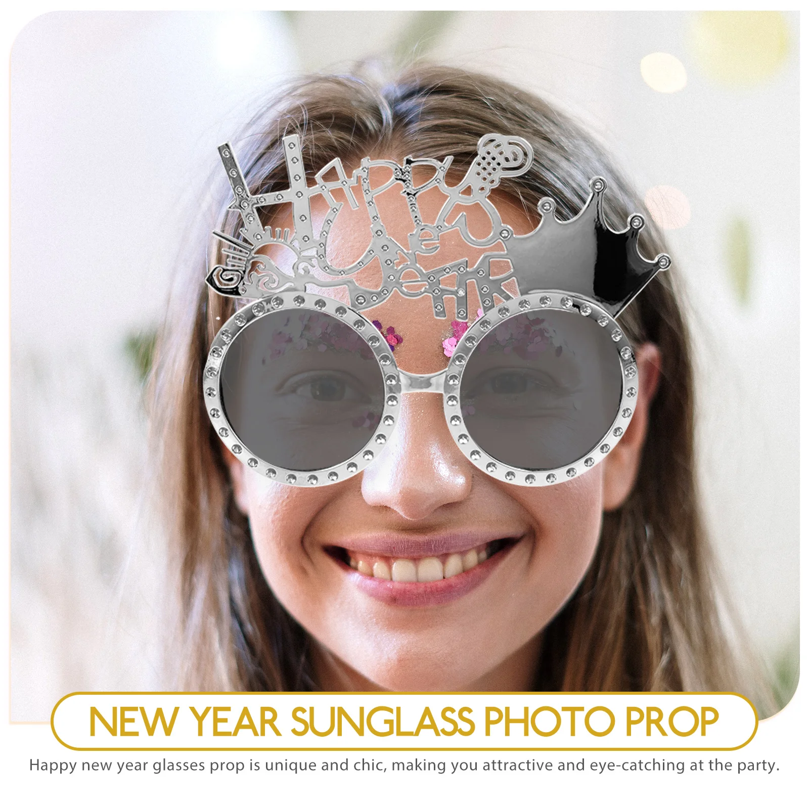 

Party Glasses New Year Eve Happy Yearparty Novelty Eyeglasses for Decoration Glitter Photo Props Sunglass