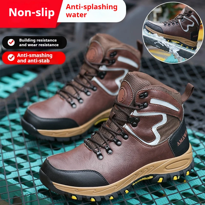 Indestructible Work Shoes Men With Steel Toe Anti-smash Boots Puncture proof Industrial Safety Shoes Protective Sneakers 40-46