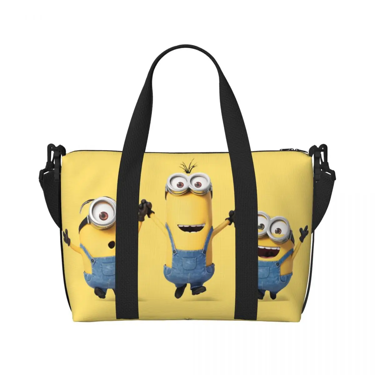 Aangepaste Anime M-Minions Cartoon Draagtas Vrouwen Grote Capaciteit Sportschool Strand Schouder Reistas