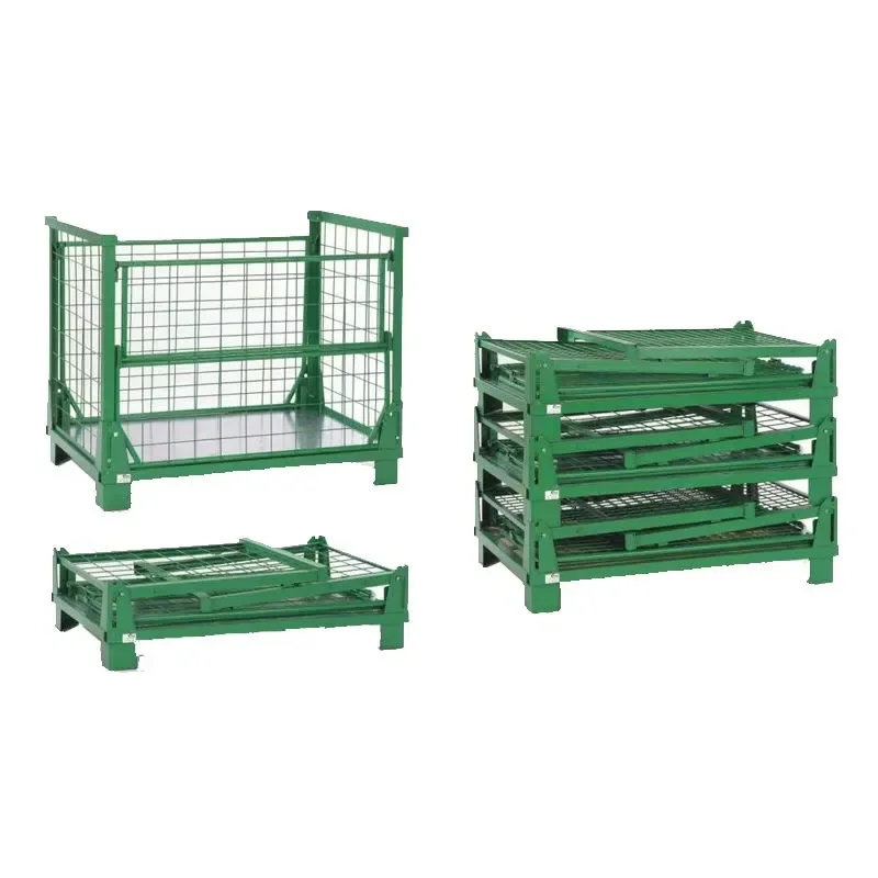 Heavy Duty Foldable Wire Mesh Cage Shelf Cage Warehouse Storage Container