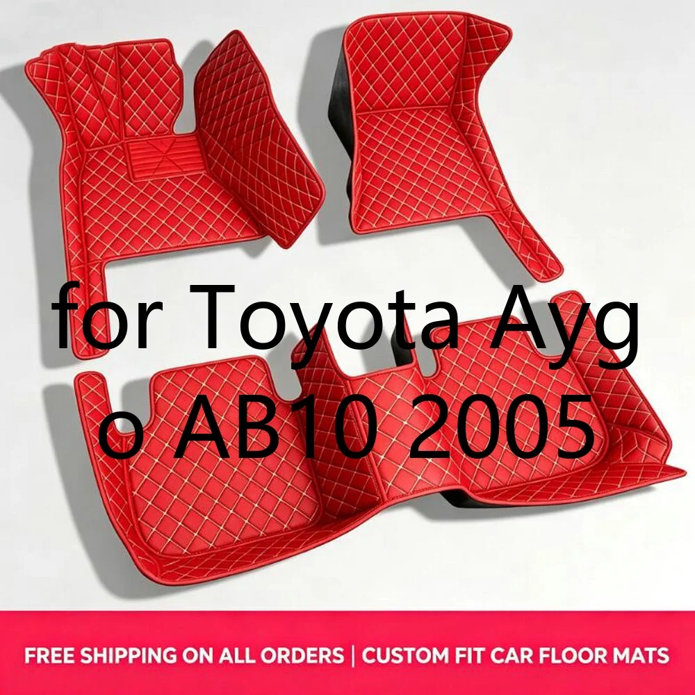 Maßgefertigte Leder-Autofußmatten für Toyota Aygo AB10 2005–2014 4-Sitzer Wasserdicht Rutschfest Verschleißfest Leicht zu Reinigen Auto-Innenraum-Schutzteppiche Zubehör 2368