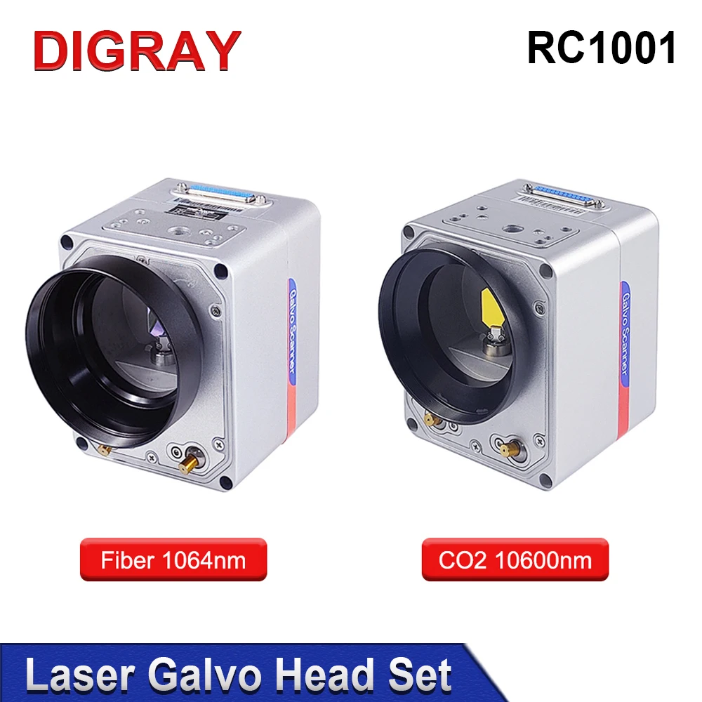 DIGRAY SINO-GALVO RC1001 CO2 & Fiber Laser Scan Galvo Head Set 10.6Um 1064nm Apeature 10mm Galvanometer Scanner with Power Suppl