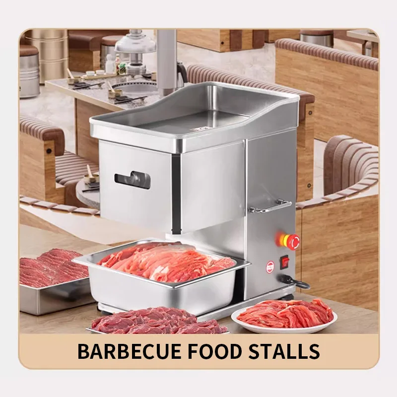 

Commercial meat slicer high power desktop electric stainless steel slicing meat shreds dicing multifunctional all-in-one machine