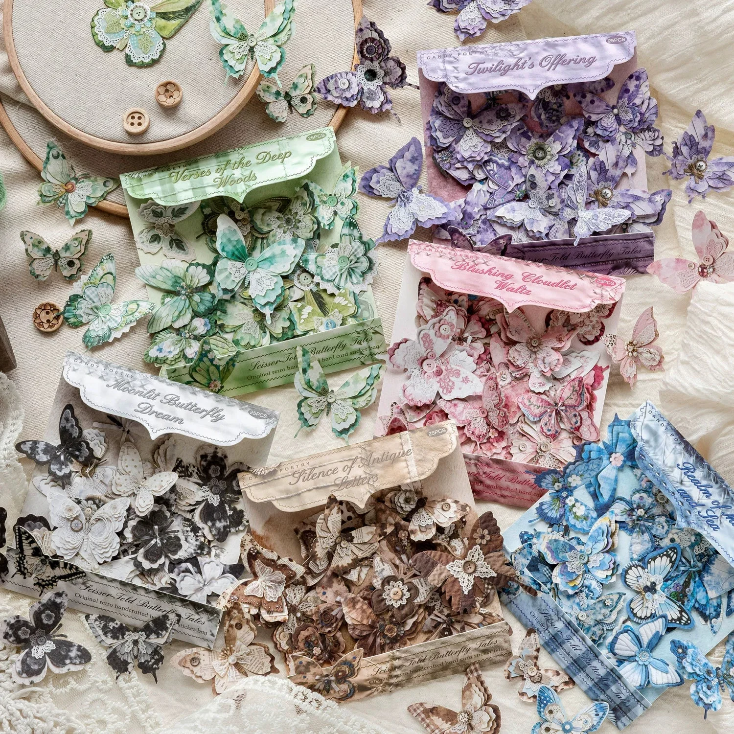 25 pegatinas vintage de mariposas para álbumes de recortes, decoración retro estética para diarios, suministros de manualidades de papel DIY para Bullet Journal