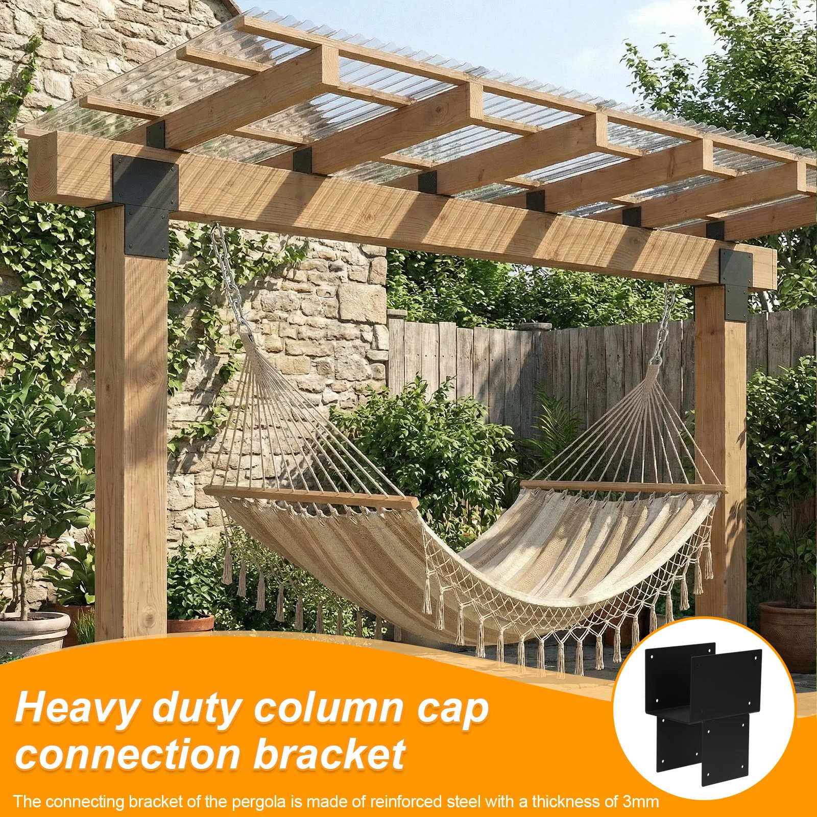 

2 Pack Post Caps Tie Brackets 6x6 (Actual 5.5x5.5in) Post Anchor Inside Mount Bracket Steel Post Anchor Connector for Wood