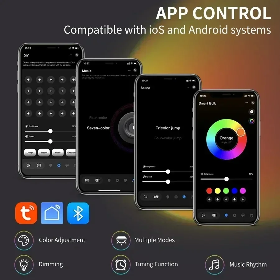 Tuya Smart Sunset Projector Lamp, RGB LED Night Light with Smart Life App & Remote for Photography, Selfie & Party Decoration