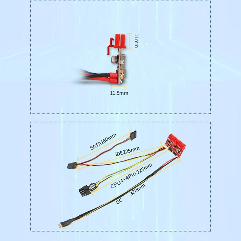 DC ATX PSU PICO-BOX 12V 160W Pico ATX Switch Peak PSU 24Pin MINI ITX DC To Car ATX PC Power Supply Wide Input Computer