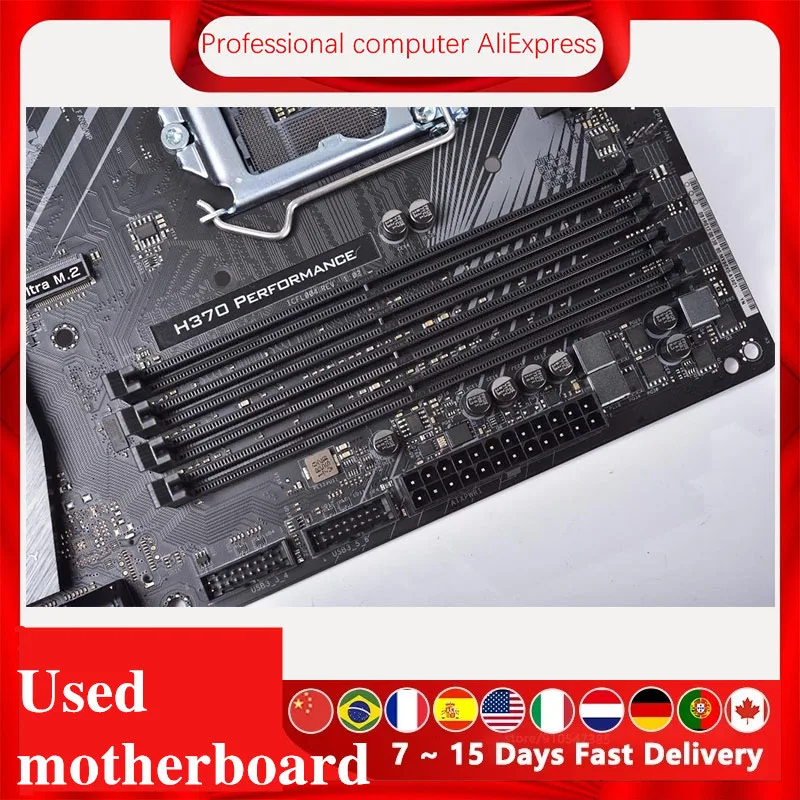 For ASRock FATAL1TY H370 PERFORMANCE Original Used Desktop Intel H370 H370M DDR4 Motherboard LGA 1151  i7/i5/i3 USB3.0 SATA3