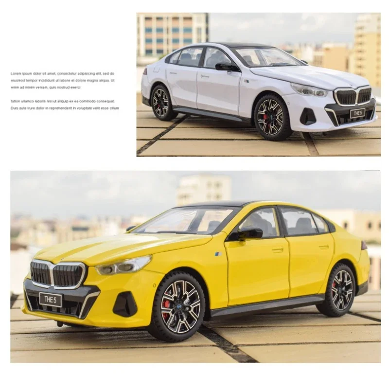 

Модель спортивного автомобиля 1:24 THE 5 530LI, игрушечная машинка с вращающимися колесами, миниатюрная машинка со светом и музыкой, идеальный подарок для детей.