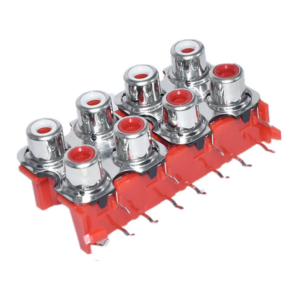 1Pcs PCB Mount Stereo Audio Video Jack RCA-213 RCA-413 RCA-613 Lotus Seat 2 4 6 Bit/hole AV-8.4-13 Shielded Audio Ports