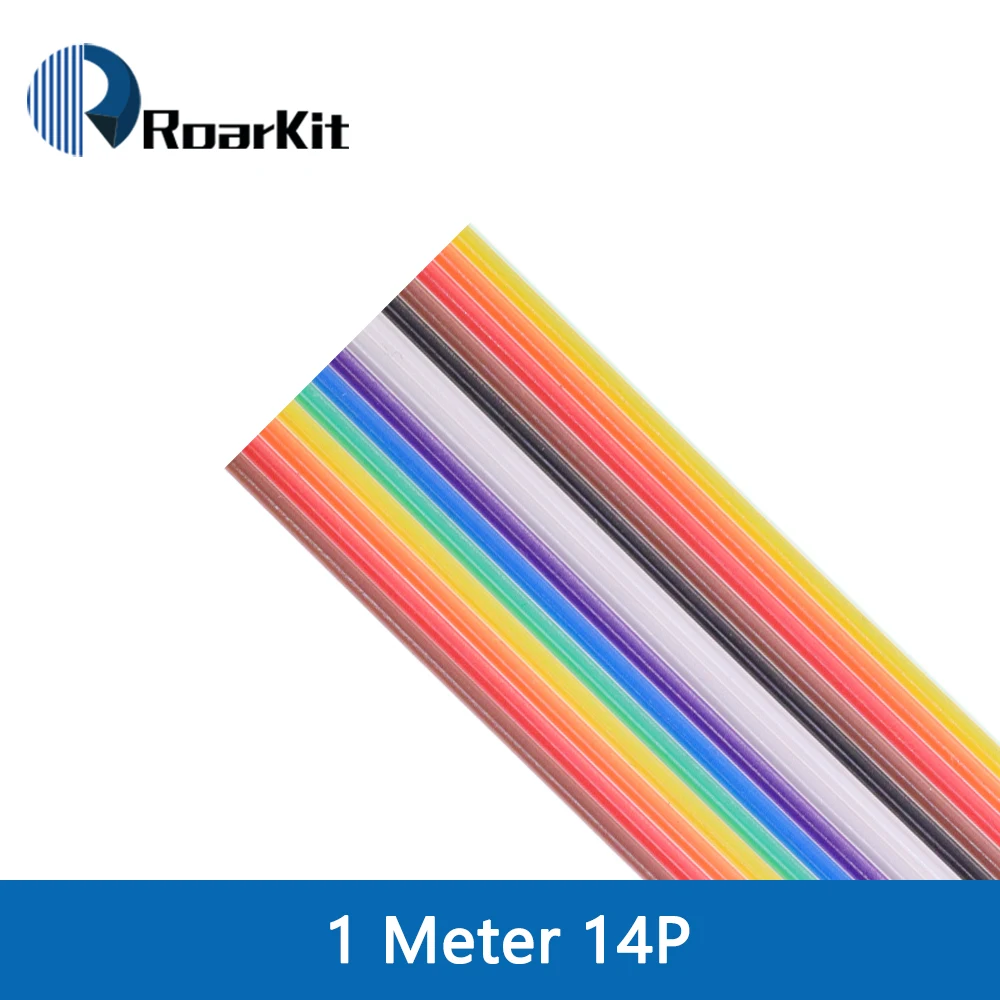 1Meter 10P/12P/14P/16P/20P/26P/34P/40P/50P 1.27mm PITCH Color Flat Ribbon Cable Rainbow DuPont Wire for FC Dupont Connector