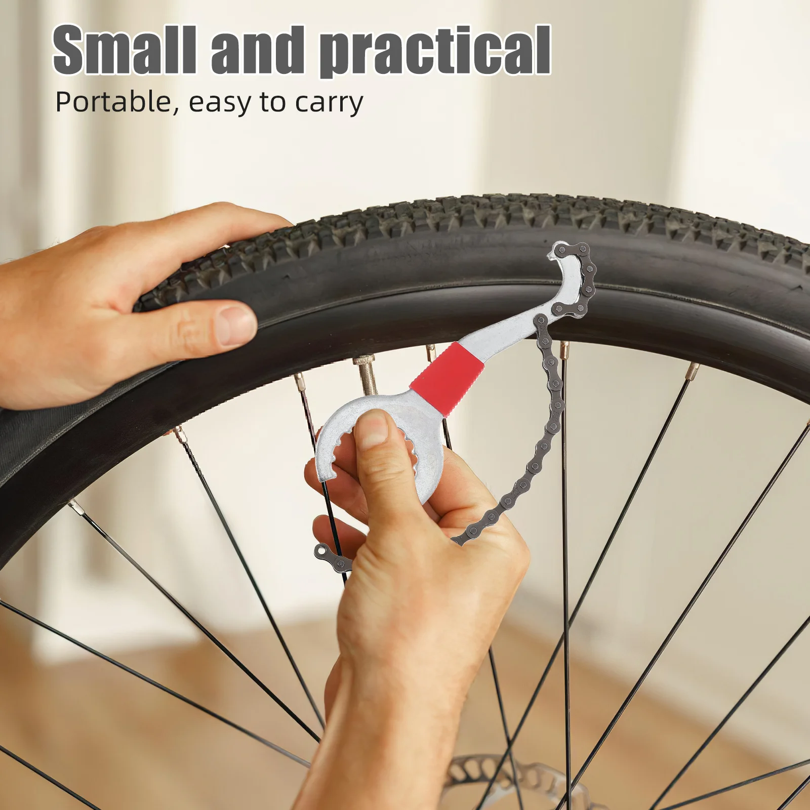 Bicycle Repair Tool Multi-Function Crankset Bike Chain Wrench Flywheel Removal Portable Tool for Road and Mountain Bikes