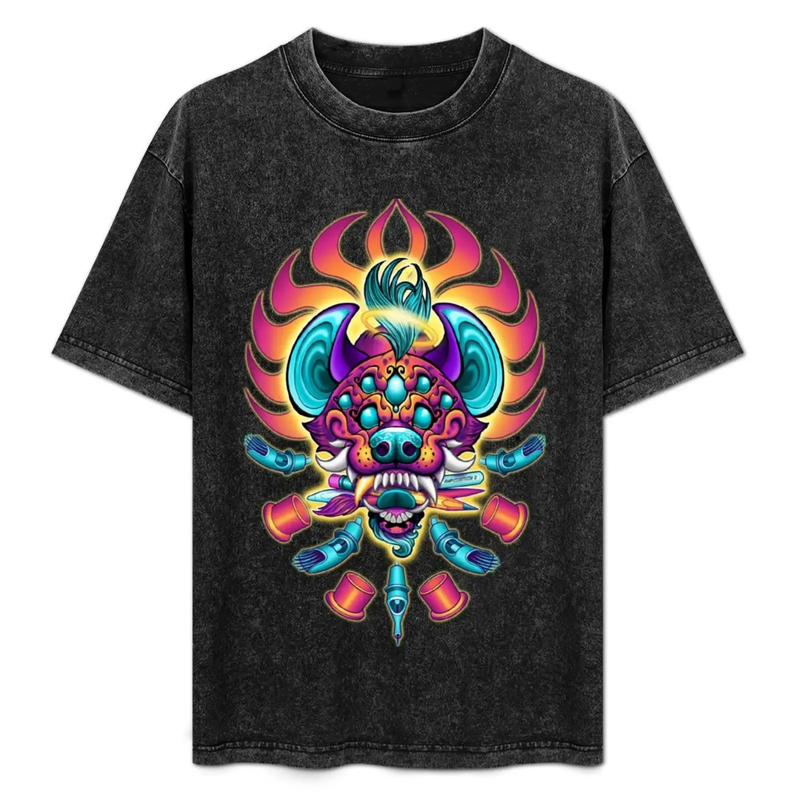 

Holy Art Hyena (With Background) T-Shirt Work Duty Casual T-Shirt