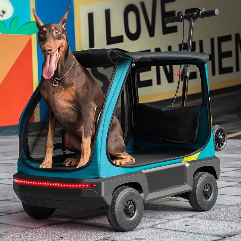 

Electric pet cart, medium and large dogs go out electric power remote control trolley foldable