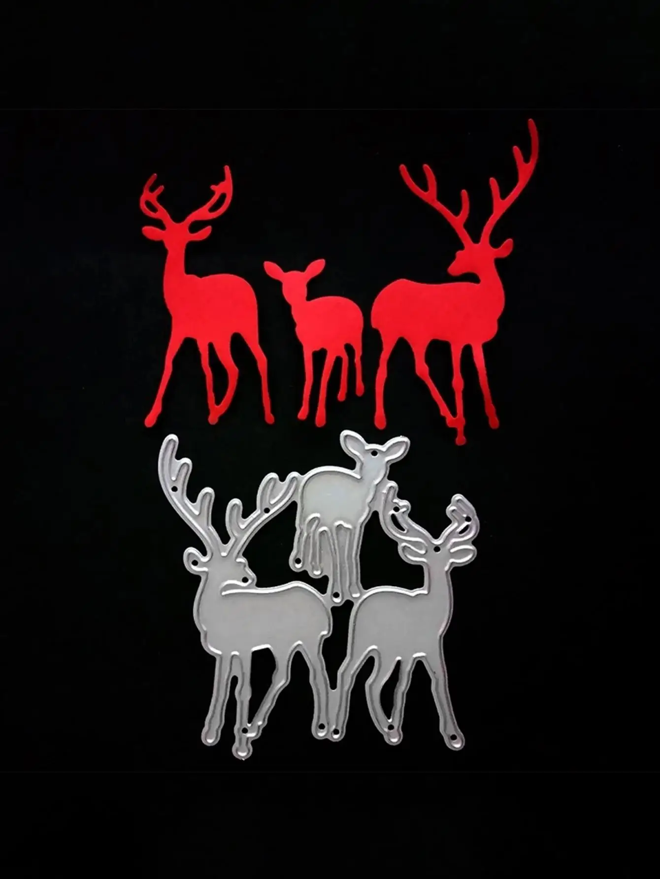 Christmas Elk Deer Knife Mold DIY Greeting Card Punch Stencil Scrapbooking Embossing Template Handicrafts Metal Cutting Dies