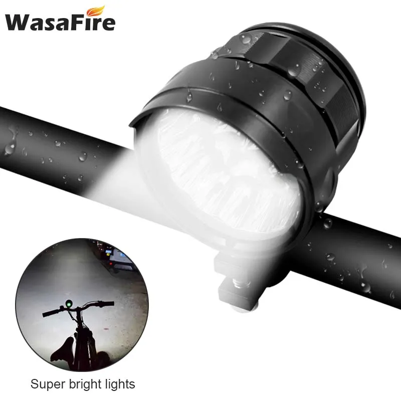 WasaFire 18* XML T6 Bicycle Light Super Bright 40000 Lumens Bike Front Light Waterproof Cycling LED Head Lamp MTB Headlight