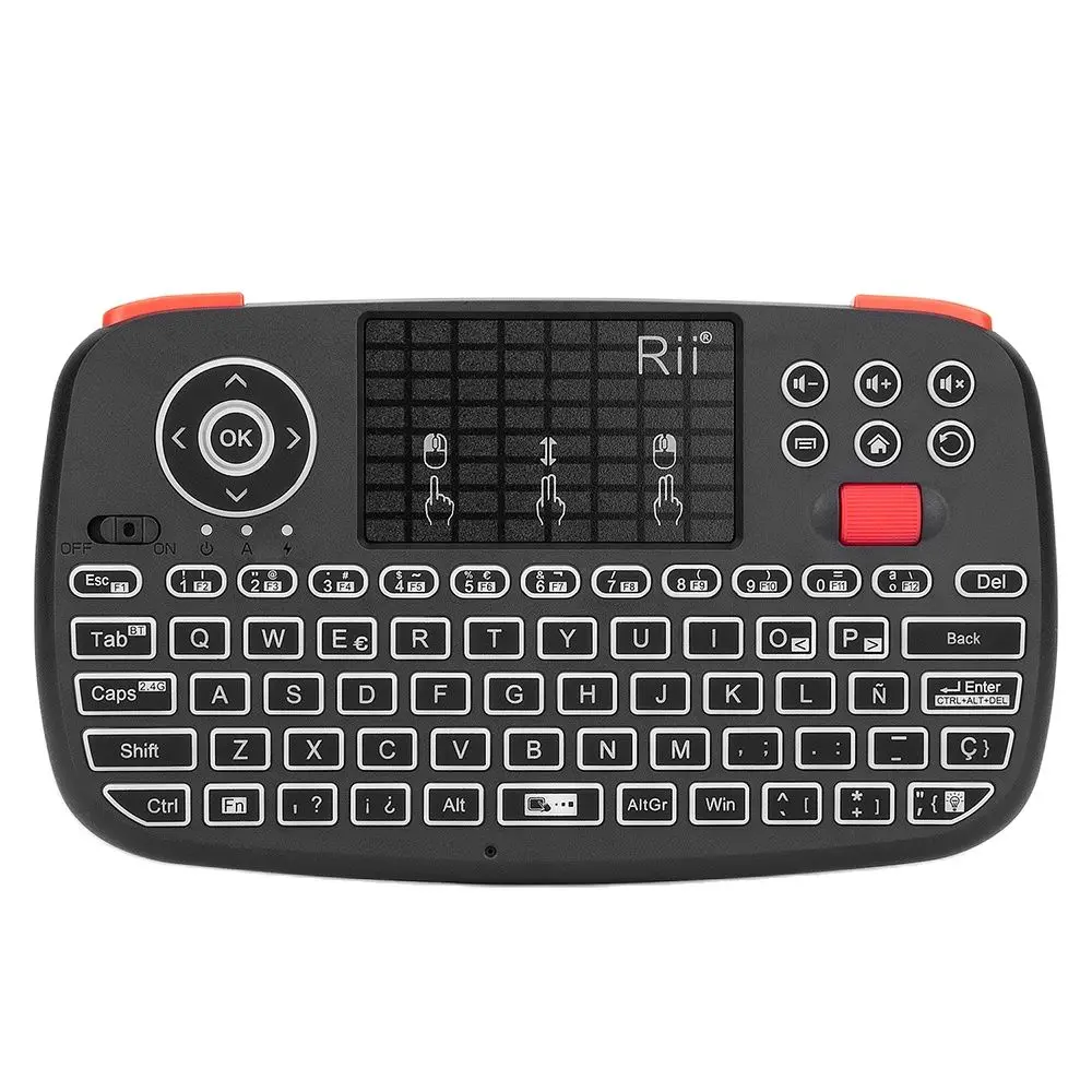 Rii i4 Mini Bluetooth Wireless Keyboard With Touchpad 2.4GHz Backlit Mouse Remote Control For Windows Android TV Box Smart TV