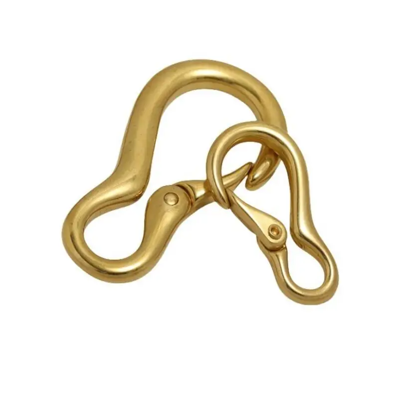1 Stück Messing-Karabinerhaken, Schlüsselanhänger in Kürbisform, Outdoor-Kletter-Taschenhaken, Erdnuss-Schnalle für DIY-Schlüsselanhänger und Taschenzubehör – Detail 4