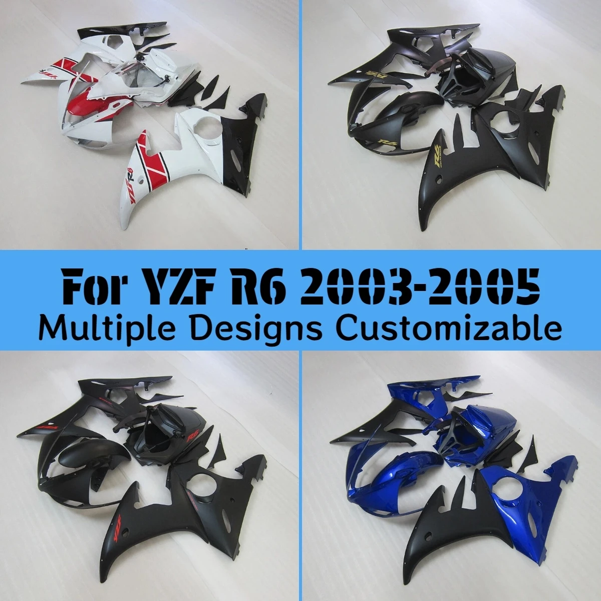 Neues Verkleidungsset für YAMAHA YZFR6 2003 2004 2005 ZXMT ABS Spritzguss-Karosserie-Set Motorradverkleidungen