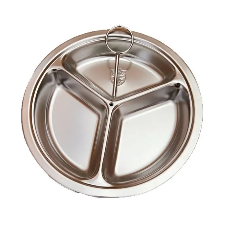 

304 stainless steel steamer with handle three-grid steamer plate household divided rice cooker steamer