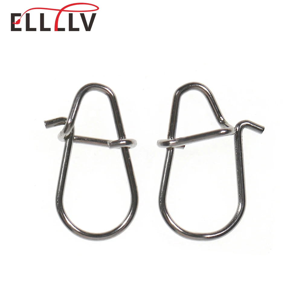 Elllv 100pcs Stainless Steel Gourd Snap Fishing Quick Change Lock Pin Strong Fishing Line Lure Rigs Connector Anti-corrosion