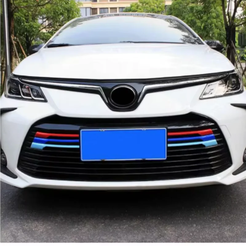 

ABAIWAI For Toyota Corolla E210 2019 -2022 Front Racing Grills Trim Stick 3D Parts Tricolor Grille Decoration Frame