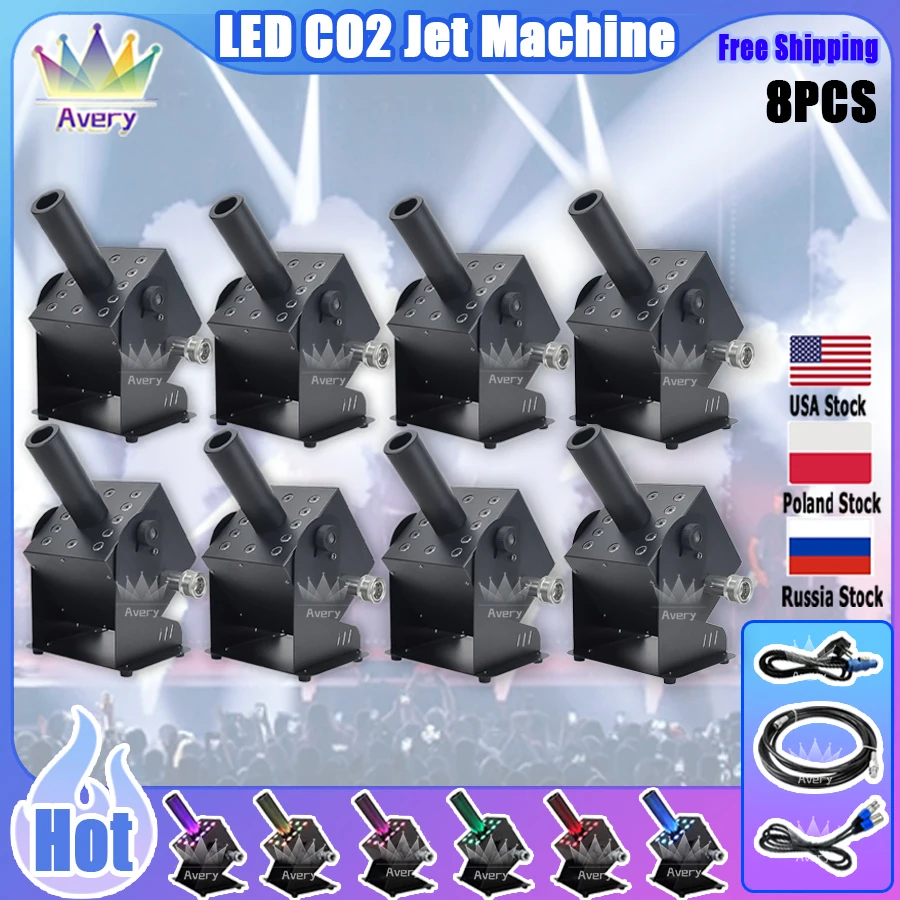 0 Tax 8PCS  Stage Co2 Jet Machine Jet Smoke Machine Co2 Blaster Cannon Nightclub Cryo Cannon DMX Jet For Disco Club Dancing Hall