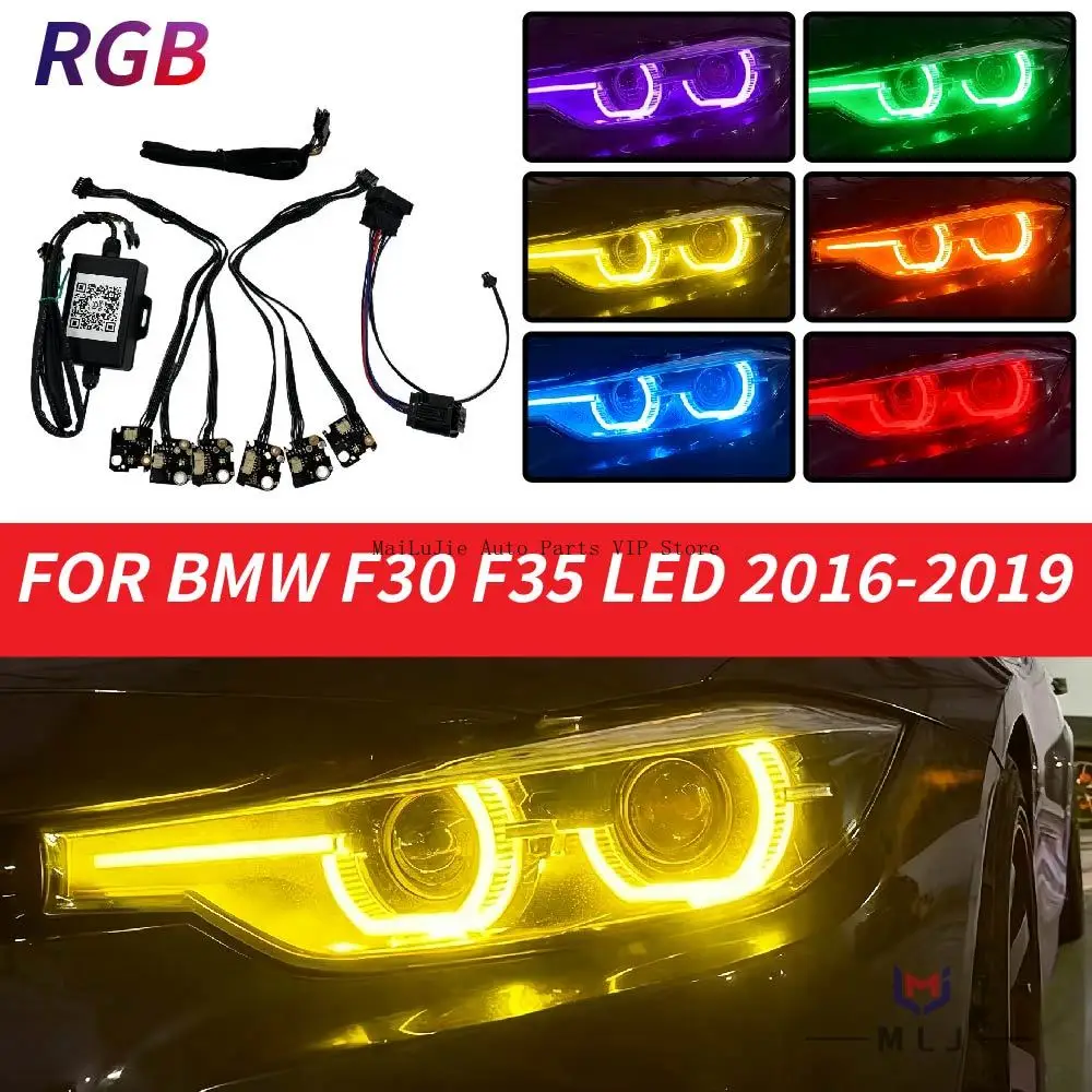 63117419610 For 2016-2019 BMW F30 F35 LED Angel Eye RGB wiring harness Plug-and-play headlight connector wiring harness