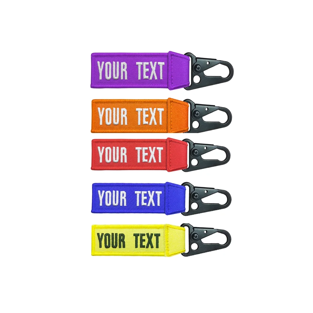 

Personalized custom Double-sided Embroidered Keychain Luggage Tag Suitcase Travel Label