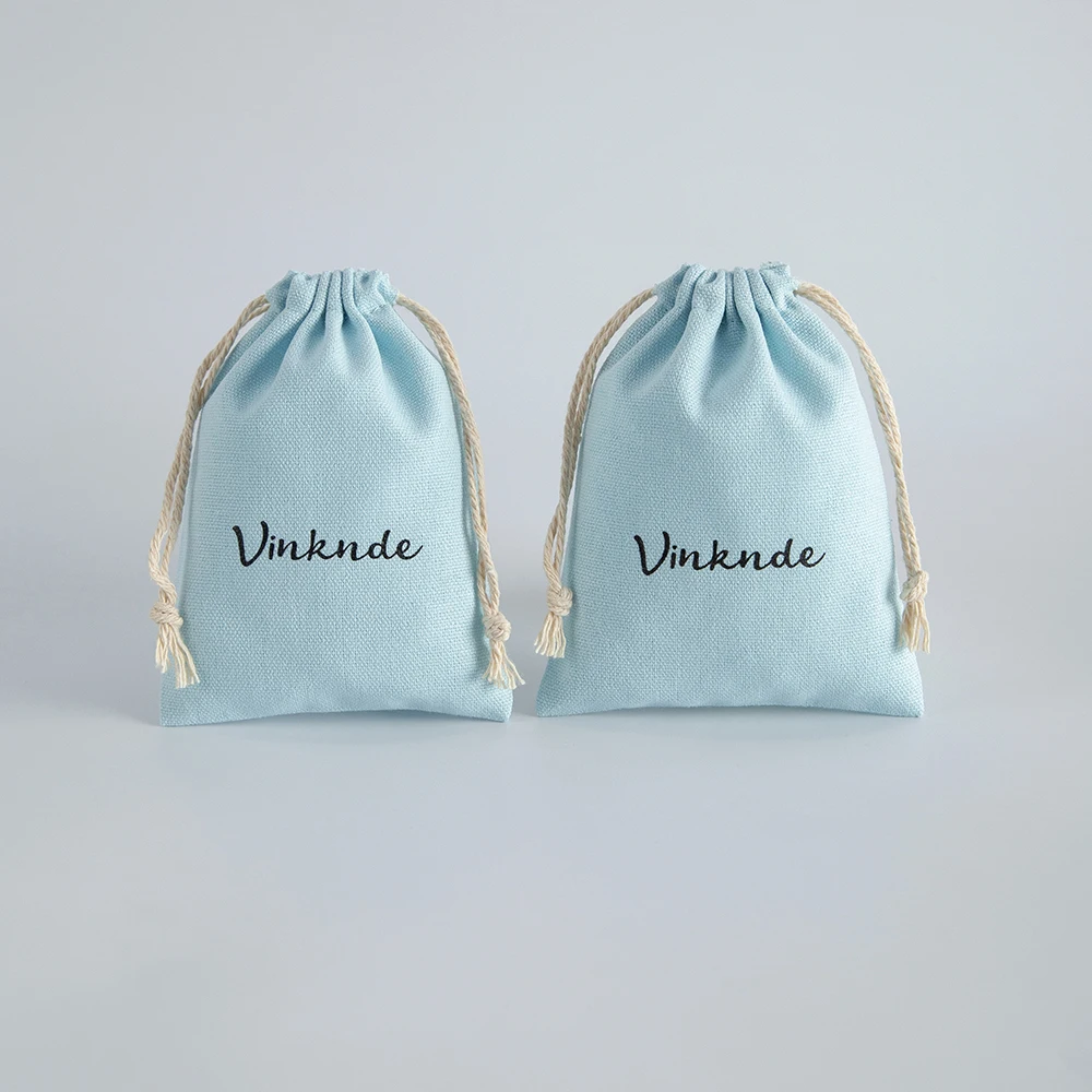 

100PCS Cotton Pouch Jewelry Packaging Pure Cotton Drawstring Bag Party Makeup Wedding Storage Gift Cloth Packing Bag Custom Logo