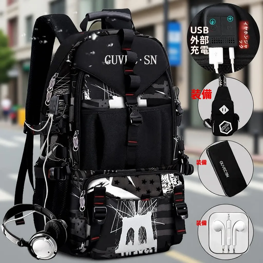 large-capacity-sports-travel-outdoor-backpack-men's-korean-style-hiking-bag-laptop-student-bookbag-shoulder-bag-outdoor-gear