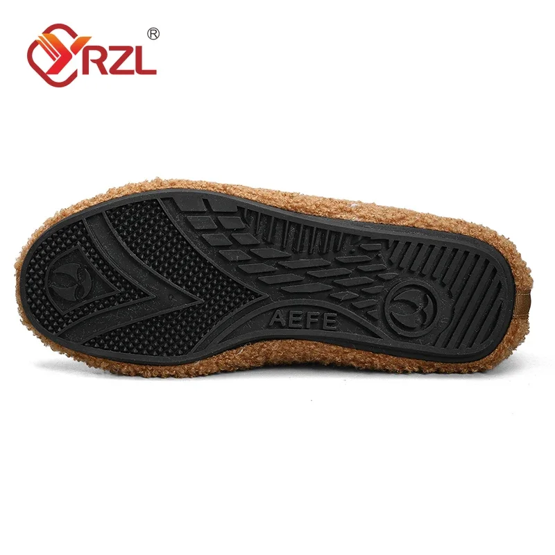 YRZL Winter Cotton Shoes Men Warm Slip on Lightweight Winter Slippers Men Plush Bedroom Home Cotton Loafers Men Warm Shoes