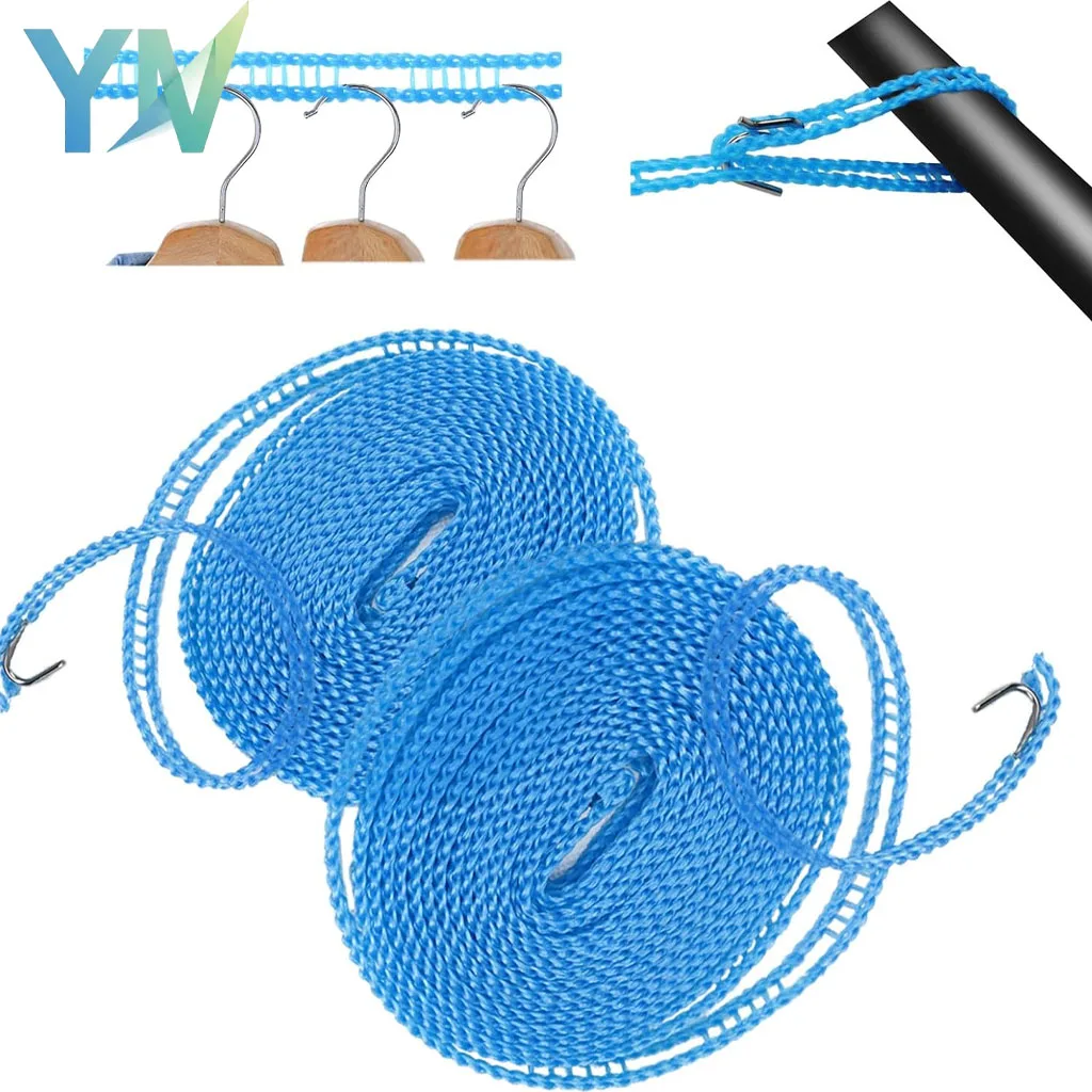 Retractable Clothesline with Anti Slip Windproof Fence Design for Indoor Outdoor Laundry Drying Rope Balcony Patio Camping Use