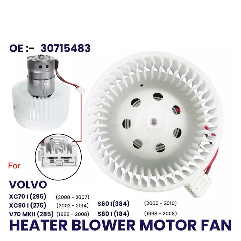 NEW HEATER BLOWER MOTOR FAN FOR VOLVO S60 384 S80 V70 285 XC90 275 XC70 295