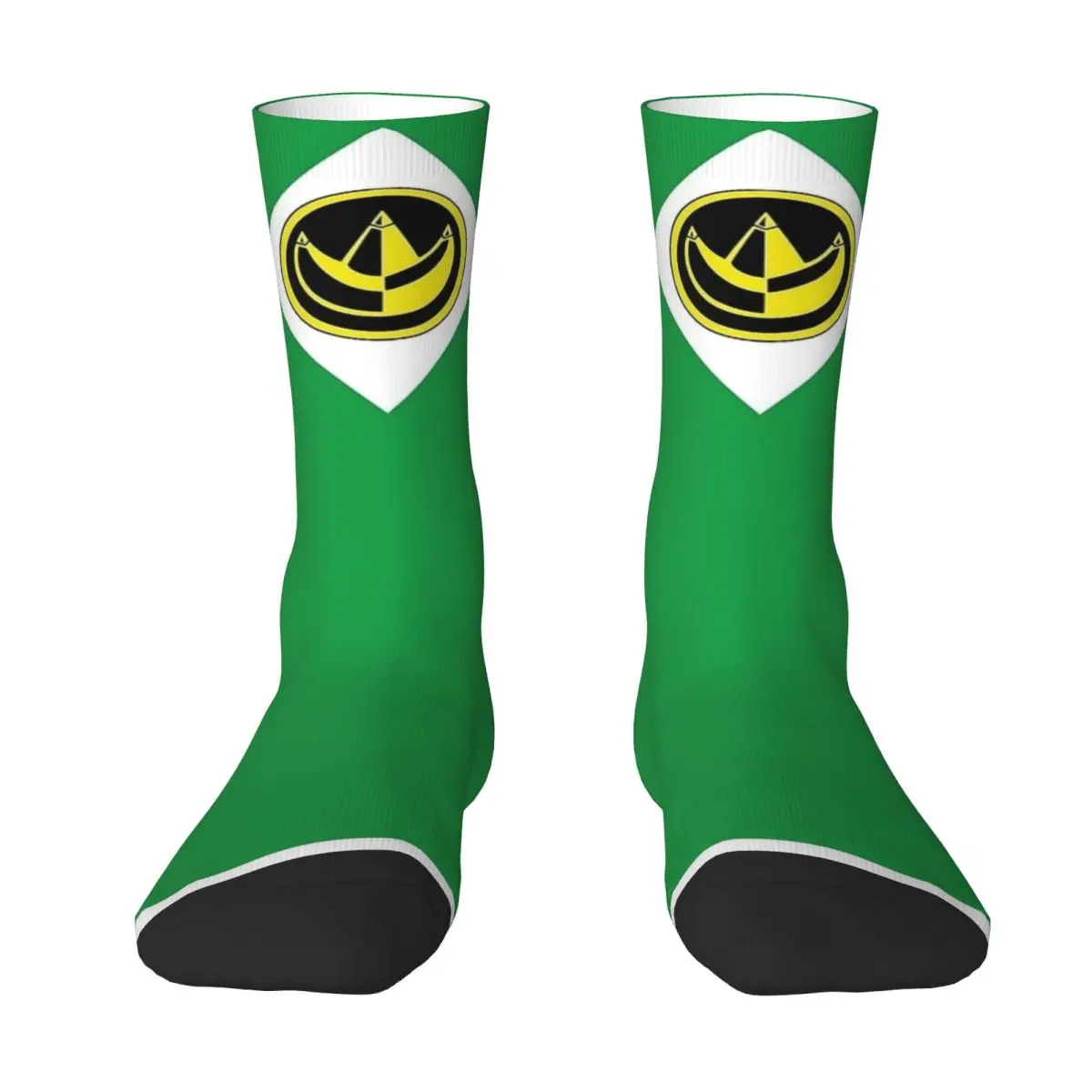 MMPR Green Ranger With Coin Socks Gothic Stockings Autumn Non Slip Men Socks High Quality Custom Outdoor Socks