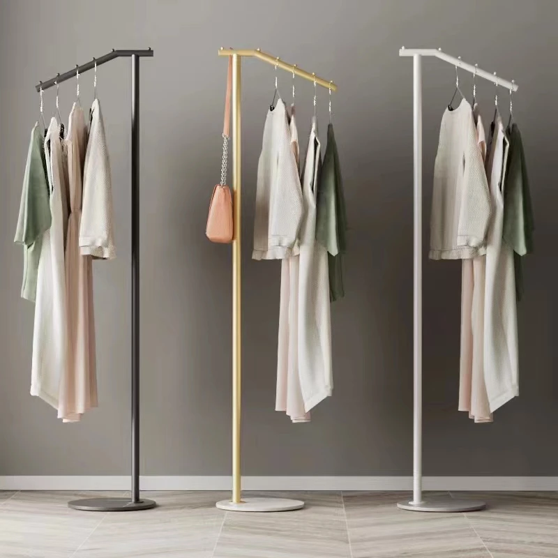 

Luxury Modern Bedroom Floor Standing Iron Coat Hanger Household Living Room Simple Storage Coat Hanger