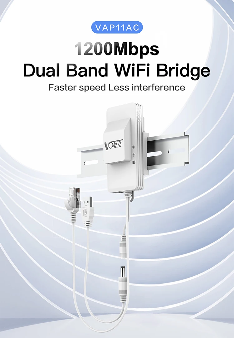 VONETS VAP11AC Dual Band 2.4G/5G WiFi Bridge Wireless Router Repeater WiFi to Ethernet Adapter Hotspot Signal Extender DVR IoT