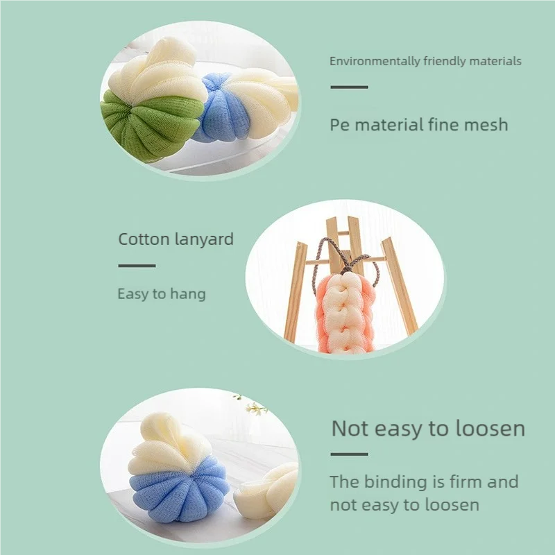 حمام الجسم الغسيل الإسفنج ثنائي الغرض شرائط طويلة دائم Unscathing مريحة الظهر فرك الراقية الرجال النساء فوط استحمام