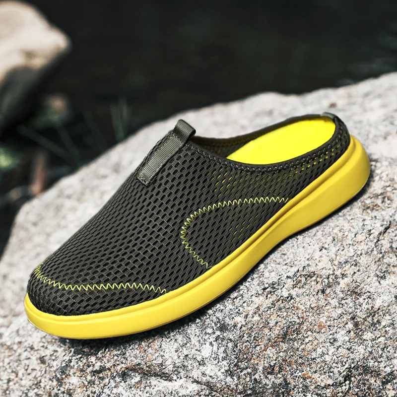 Men Shoes Summer Sandals Breathable Mesh Beach Sandals Outdoor Home Slippers Fashion Casual Beach Shoes