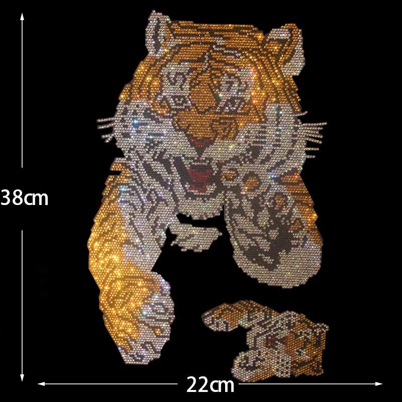 High-quality hot diamond tiger pattern ironing on T-shirt and denim clothing accessories