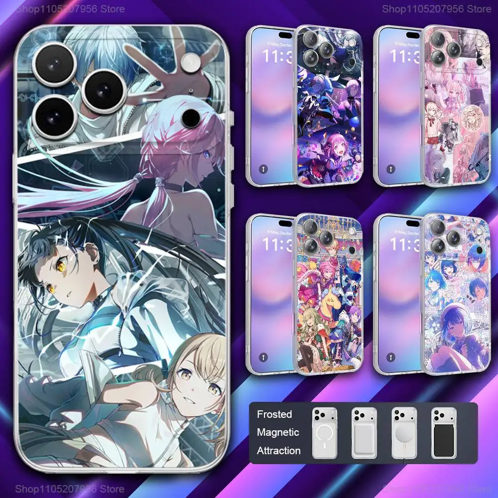 

P-Project S-Sekai Game PJSK Phone Case For iPhone 11,12,15,14,13,17,16,Pro,Plus,E,Max,Air,Mini Magnetic Frosted Cover