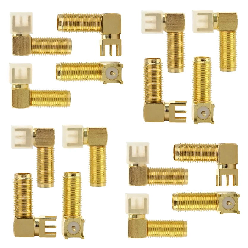 

Right Angle PCB Mount RF Copper Connector Plug Socket SMA-KWE16 Female Jack Adapter
