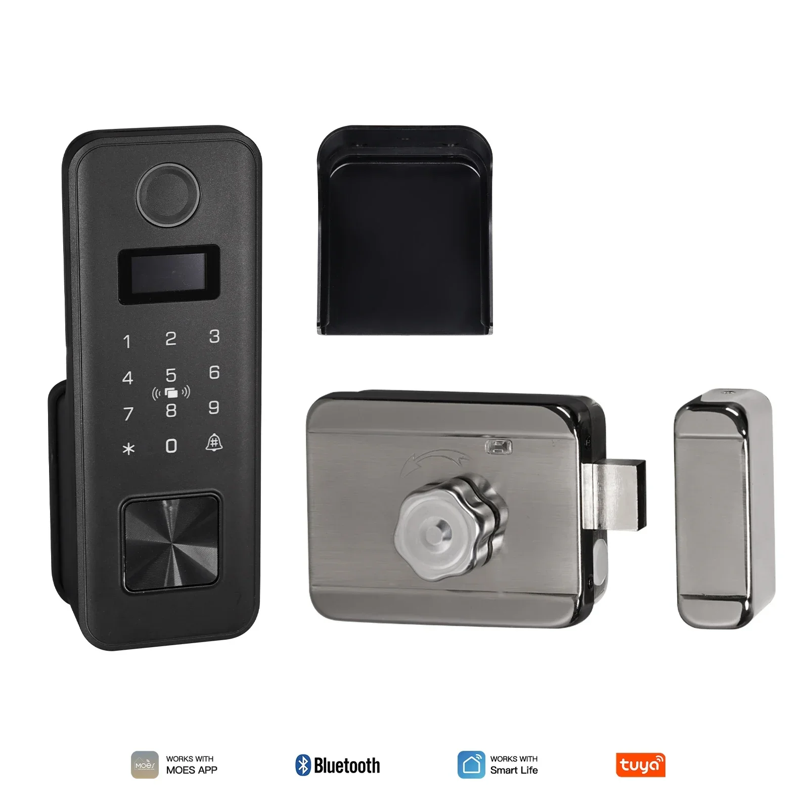 MOES Tuya Bluetooth Smart Fingerprint Door Lock Password IPX4 Waterproof App Remote Control Unlock Key IC Card Entry Apartment
